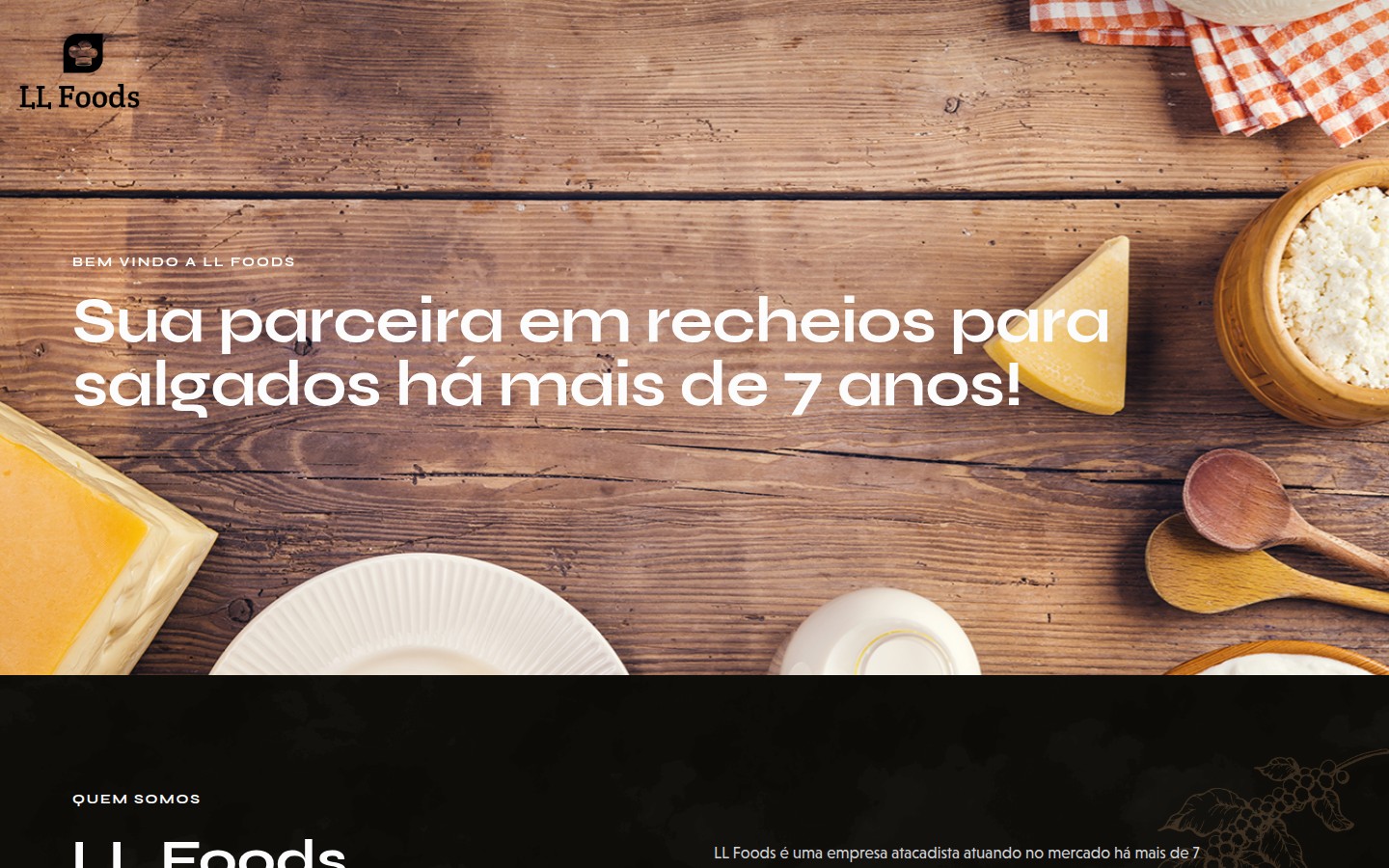 Home institucional da LL Foods
